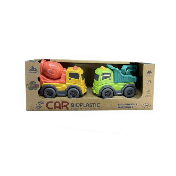 Construction Vehicle Toy Set – Dump Truck with Crane & Sand Mixer (Eco-Friendly Materials)