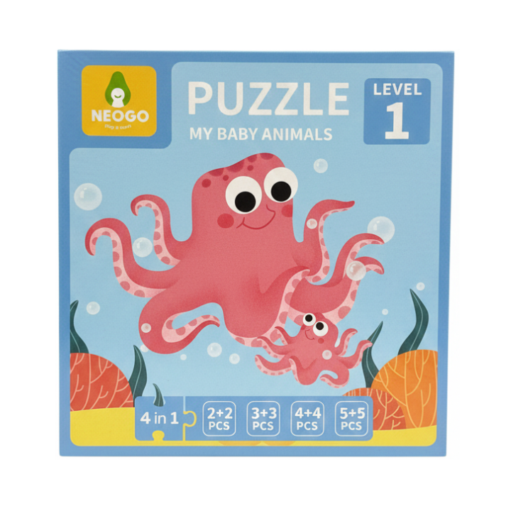 Neogo My Baby Animals 4-in-1 Puzzle Set