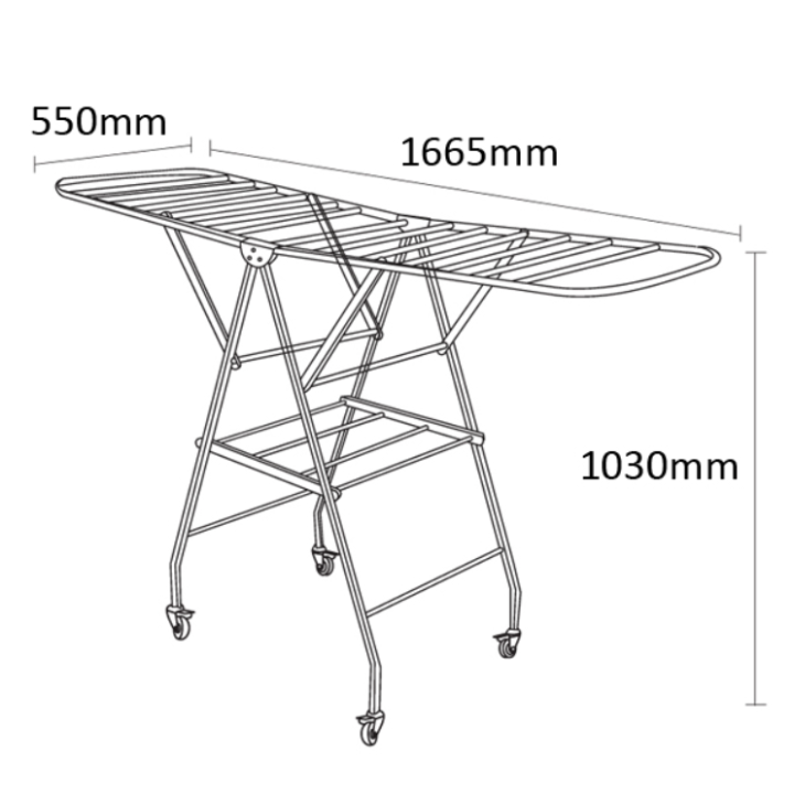 Stainless Steel Clothes Drying Rack – Foldable 3 Tier Airer with Wings (With or Without Wheels, 20kg Capacity)