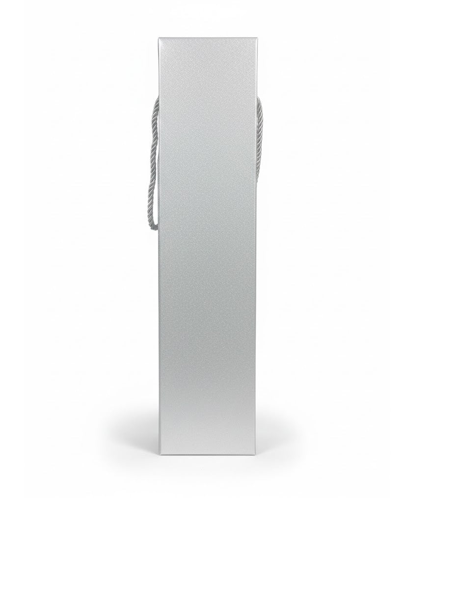 Single Wine Gift Bag with Window & Carry Handles - Grey
