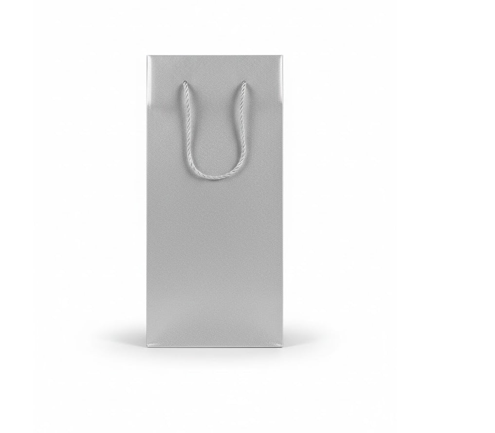Double Wine Gift Bag with Window & Carry Handles - Grey